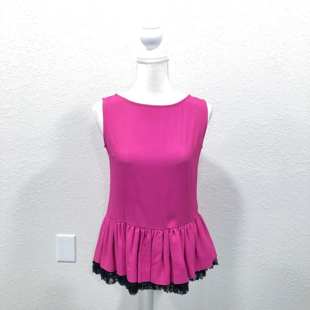 Red Valentino Pink Peplum Crinoline Blouse - Picture 14 of 14